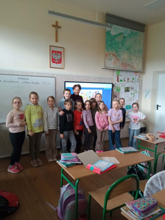 Wizyta w szkole pani doktor  Kazimiery Dyndy-Leśniak